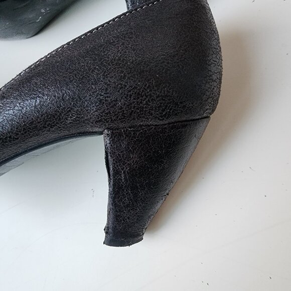 Vera Pelle charcoal grey heels with bow - Picture 9 of 9